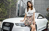 奥迪RS5与清新美女车模(14)