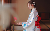 身穿和服的清纯女子(9)